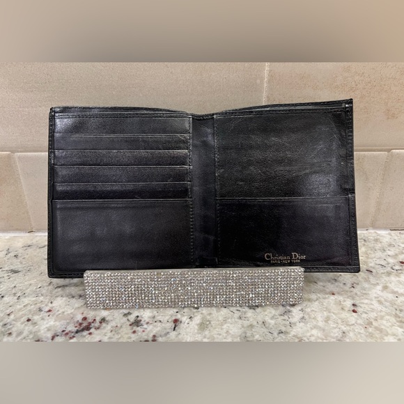 Dior GUC++ Men's Black Leather Bi-fold Slim Wallet (W34) - Picture 3 of 5